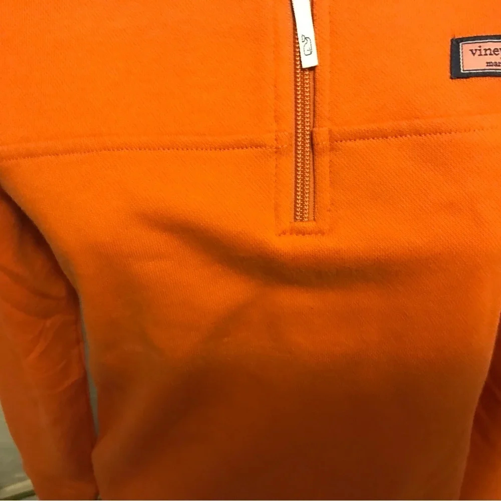 Vineyard Vines Performance 1/4 Zip Fleece Sweater Men's Size S Orange